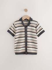 Кардиган с коротким рукавом Next AA8-960, Бежевый, Серый