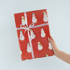 Упаковочная бумага, Веселые снеговики, 80 г, 0,7*1 м, 5 листов