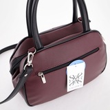 Сумка Саломея 479 гладкий бордо + черный