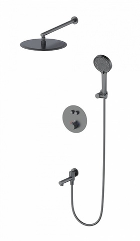 WONZON & WOGHAND STICK WW-88929010-BGM Душевая система с термостатом встраиваемая, темный графит