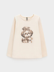 лонгслив  для девочки  КР 302831/молочный 0809 к665