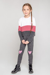 джемпер  для девочки  КВ 30120/ш/брусника,серый