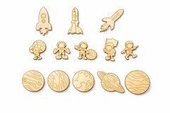 Набор деревянных магнитов для творчества «Космос», 80 шт.