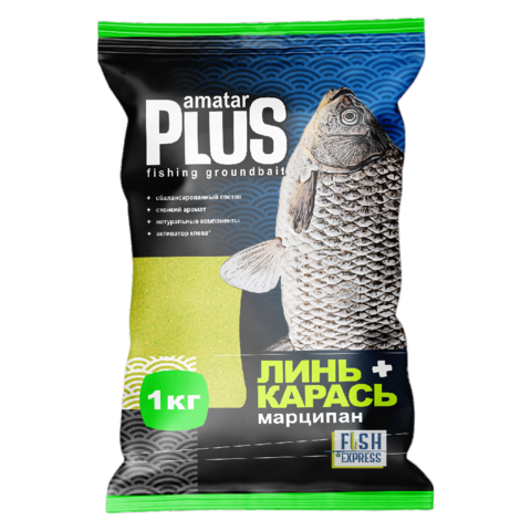 Прикормка Amatar PLUS Линь-Карась Марципан 1кг 10 шт/уп.