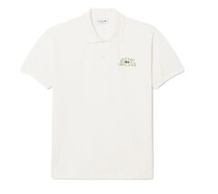 Теннисное поло Lacoste Classic Fit Graphic Branding - flour