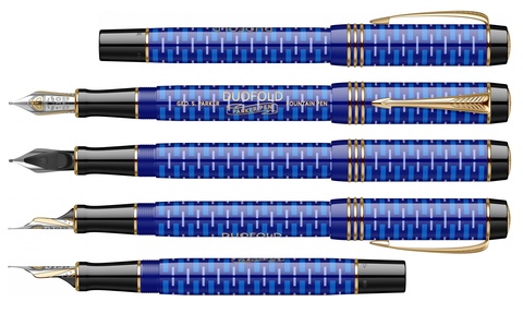 Ручка перьевая Parker Duofold 100th Anniversary LE, Blue GT, F (2123549)