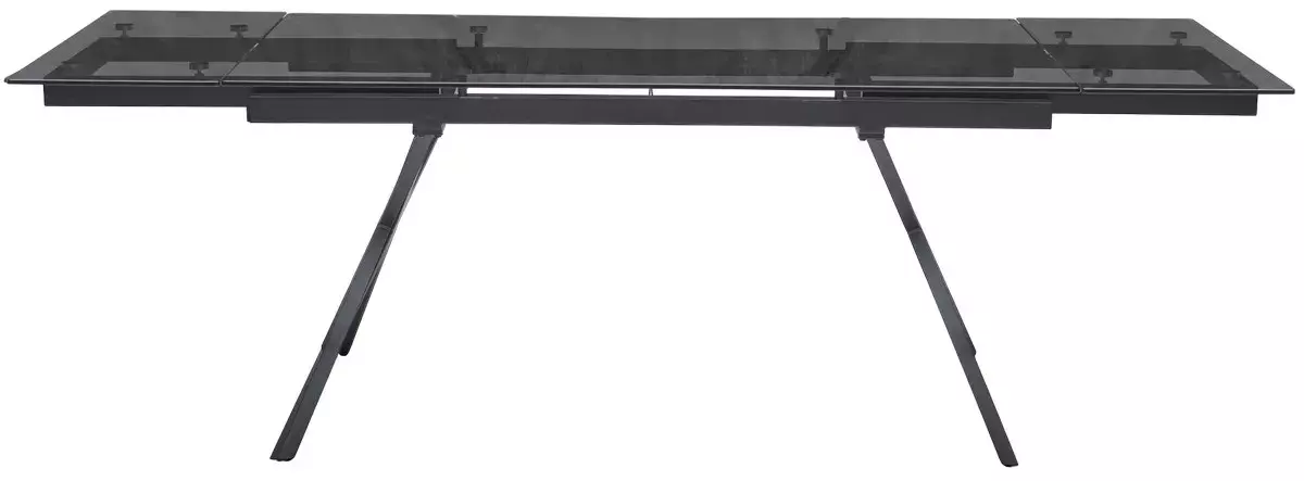 Стол ADRIA 160 SMOKED BLACK GLASS Дымчато-черное стелко/ черный каркас, DISAUR