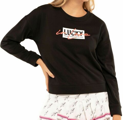 Женская теннисная куртка Lucky in Love Core Signature Lucky In Love Pullover - black