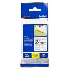 Ламинированная лента для наклеек Brother TZe-151 - ширина 24 мм, черный шрифт на прозрачном фоне