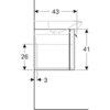 Шкафчик для раковины Geberit myDay, с выдвижным ящиком: B=49.5см, H=41см, T=43см, Белый / Высокоглянцевое покрытие