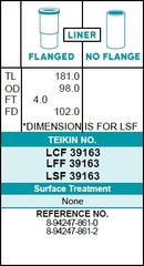 Гильза блока цилиндров TEIKIN LSF39163 (4шт/упак) не хонингованная