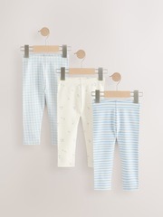 Легинсы для девочки Next AG9-943, 3 шт., Голубой, Кремовый