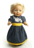 Платье хлопковое клетка - На кукле. Одежда для кукол, пупсов и мягких игрушек.
