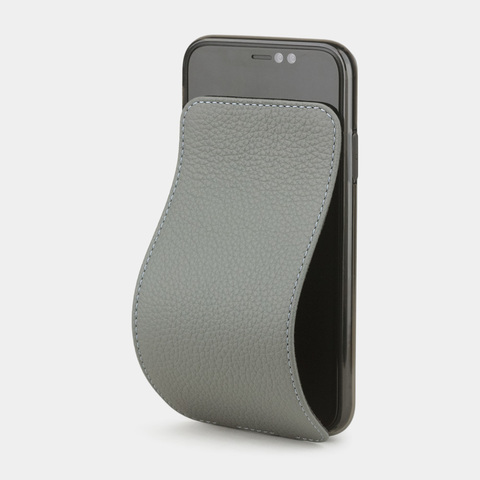 Чехол для iPhone XR из натуральной кожи теленка, стального цвета