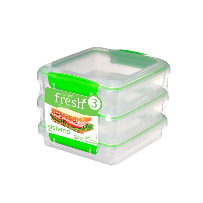 Набор контейнеров для сэндвичей Sistema "Fresh" 450мл, 3шт.