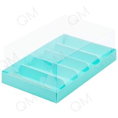Коробка для эклеров и пирожных с прозрачным куполом и ложементами 220х135х70 мм (тиффани), 10шт