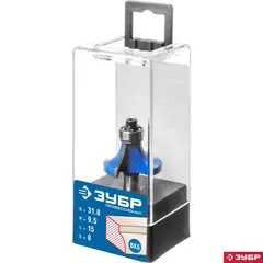 ЗУБР 31.8 x 15 мм, радиус 9.5 мм, фреза кромочная калевочная №1, Профессионал (28701-31.8)