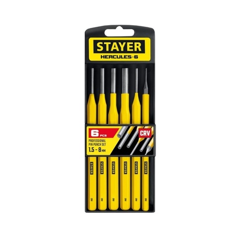 STAYER Hercules, 6 предметов, набор выколоток в пластиковом держателе, Professional (21077-H6)