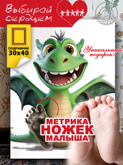 Метрика ножек "Дракончик. Вид 1"