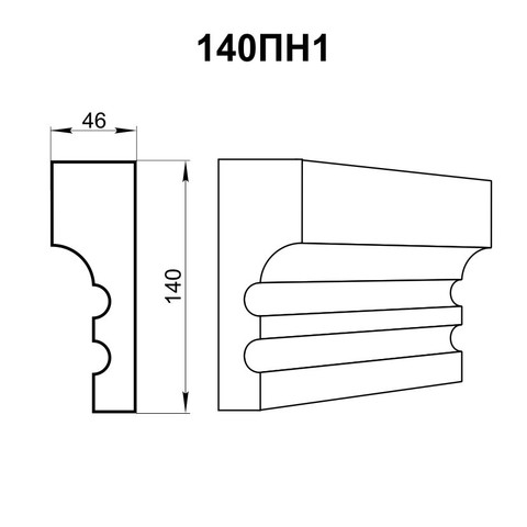 Наличник из пенопласта чертёж.
