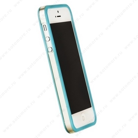 Бампер GRIFFIN для iPhone SE/ 5s/ 5C/ 5 голубой с прозрачной полосой