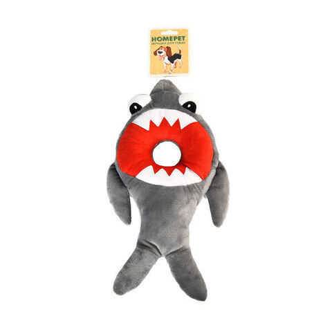 Homepet Seaside игрушка для собак акула со спасательным кругом с пищалкой плюш 37,5 см х 19 см