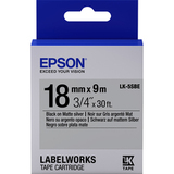 655013 Картридж EPSON с лентой LK5SBE (лента пастельная 18мм, Матов. Серебр./Черн.)