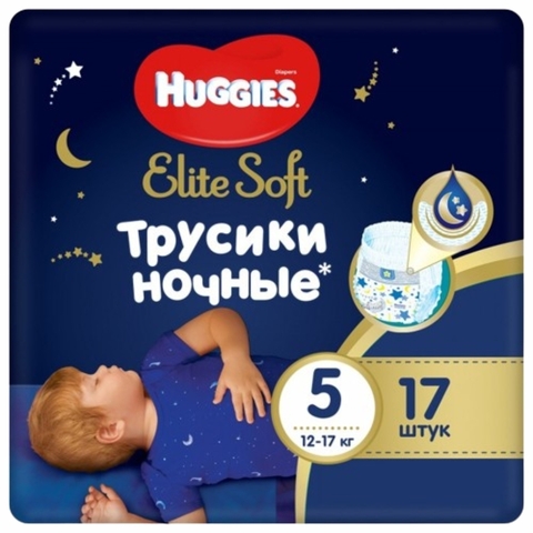 Подгузники-трусики HUGGIES Elite Soft Overnight Pants №5 17 шт РОССИЯ