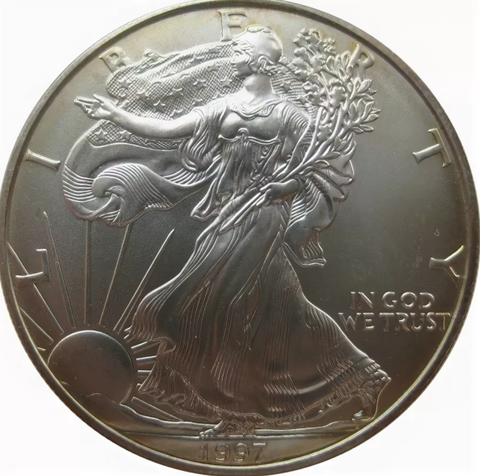 1 Доллар 1997 ШАГАЮЩАЯ Свобода США УНЦИЯ СЕРЕБРО