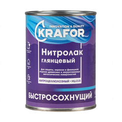 Нитролак НЦ-218 быстросохнущий Krafor, глянцевый, 0,7 кг, 26509