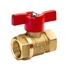 Кран латунный шаровой БАЗ.А30.1, 11Б27п1, DN 15, PN 40, муфта-муфта, бабочка