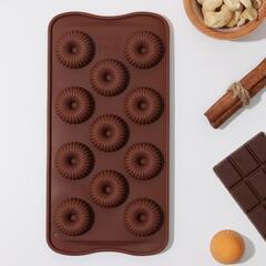 Форма силиконовая для конфет «Колечко.Риб», 21×10,5×1,8 см, 11 ячеек