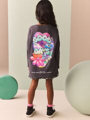 Лонгслив удлиненный для девочки Next N90-216, Темно-серый