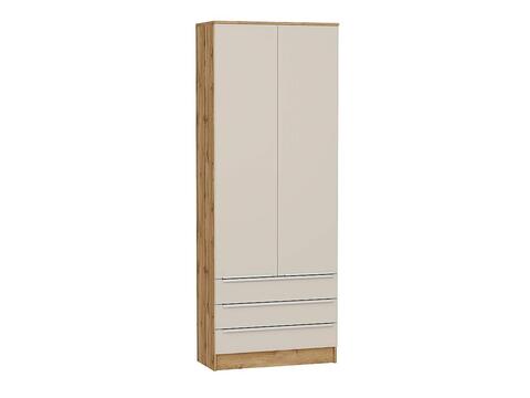 Шкаф двухстворчатый Стиль ШК-803 с ящиками Cream Silk Дуб Вотан