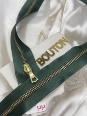 Молния металл Riri на атласной тесьме, 6 мм, цвет 5861, зеленый холодный