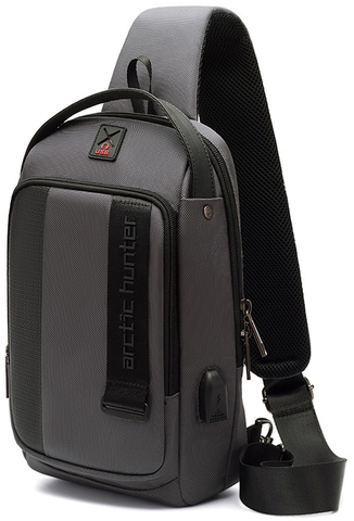 Однолямочный рюкзак  ARCTIC HUNTER XB00100 Серый USB
