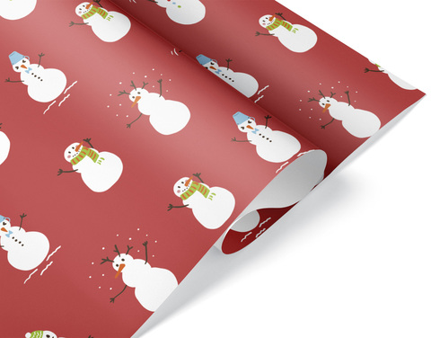 Упаковочная бумага, Веселые снеговики, 80 г, 0,7*1 м, 5 листов