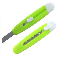 
          Нож канцелярский Alingar, 9 мм, с механической фиксацией лезвия, цветной пластик. корпус, ассорти неон, блистер