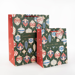 Пакет подарочный S вертикальный, Счастливого Нового Года! (елочные шары), Металликк, 18*23*10 см (Д*В*Ш), 1 шт.