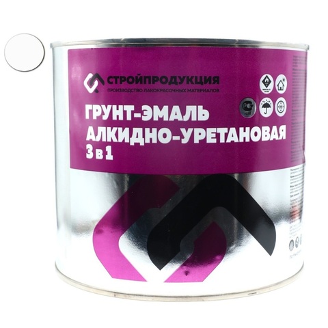 Грунт-эмаль 3 в 1 БЕЛЫЙ (банка 2,5 кг, 1.92л)