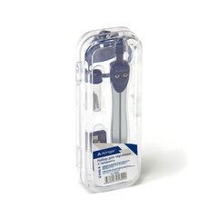 
          Готовальня Alingar, 3 предмета, металлический циркуль, 82 мм, грифель, точилка, пластиковый футляр, европодвес, асорти