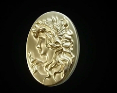 Силиконовый молд Камея Девушка № 21