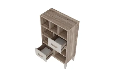 Стеллаж Скандика дуб смоки / кашемир