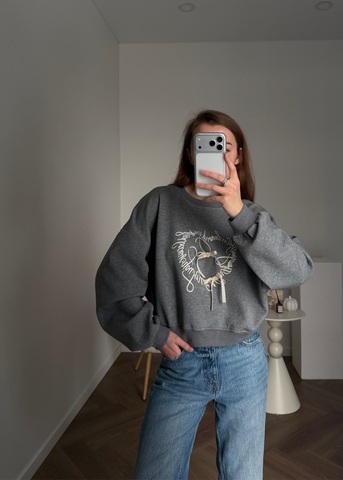 Свитшот Купидон серый