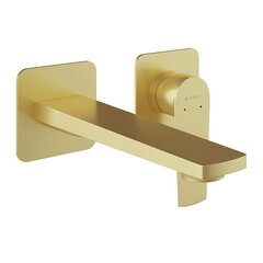 Aqueduto LIN0450 AQD LINHA Смеситель для раковины настенный со скрытой частью, шлифованное золото фото