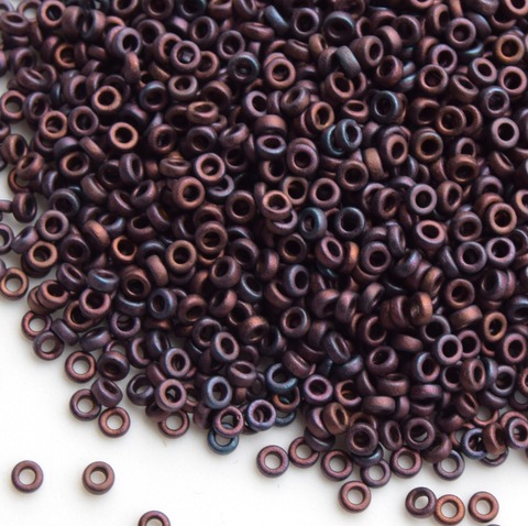 SPR-2005 Бисер-разделитель 2.2*1мм матовая металлическая медь / Spacer beads 2.2*1mm matted metallic copper