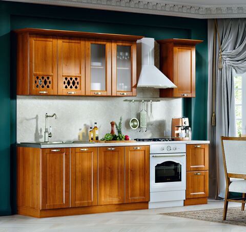 Кухня Милано 2,0м (490) Компоновка №2 (Орех)