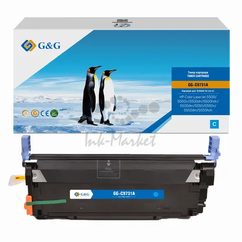 Картридж G&G для HP CLJ 5500/5550, голубой (12 000 стр.)