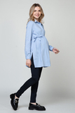 Рубашка для беременных 15958 голубой меланж