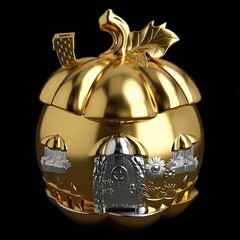 Силиконовый молд № 424 домик Тыква 2 D № 1 серия домики для гномов и фей)